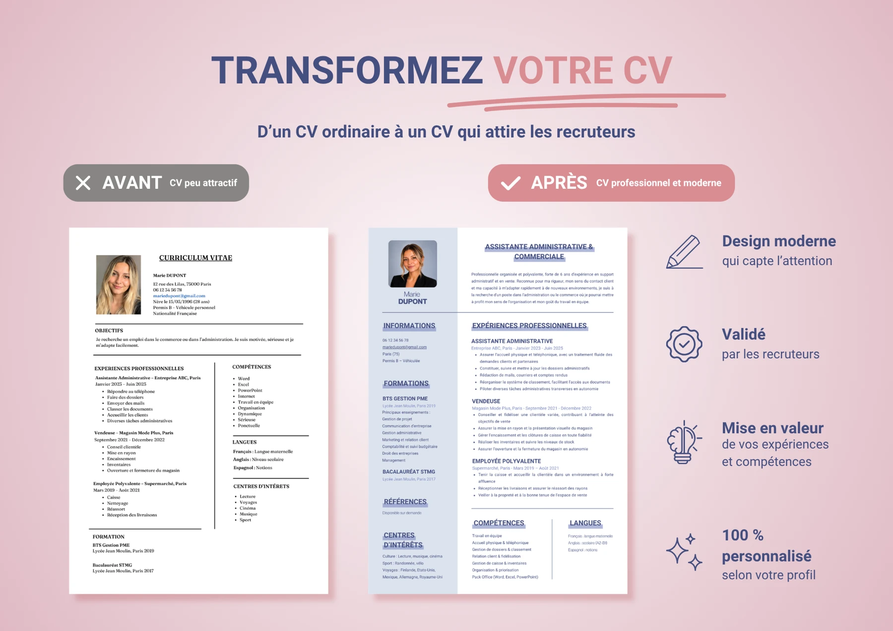 Refonte de CV — présentation de la prestation, visuel 1 sur 4