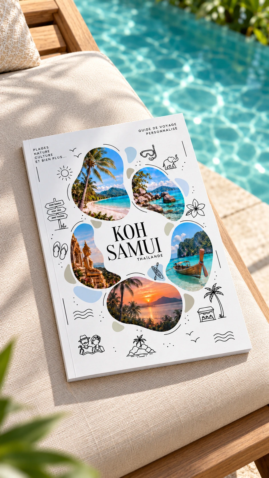 Guide de voyage Koh Samui — couverture au bord de la piscine